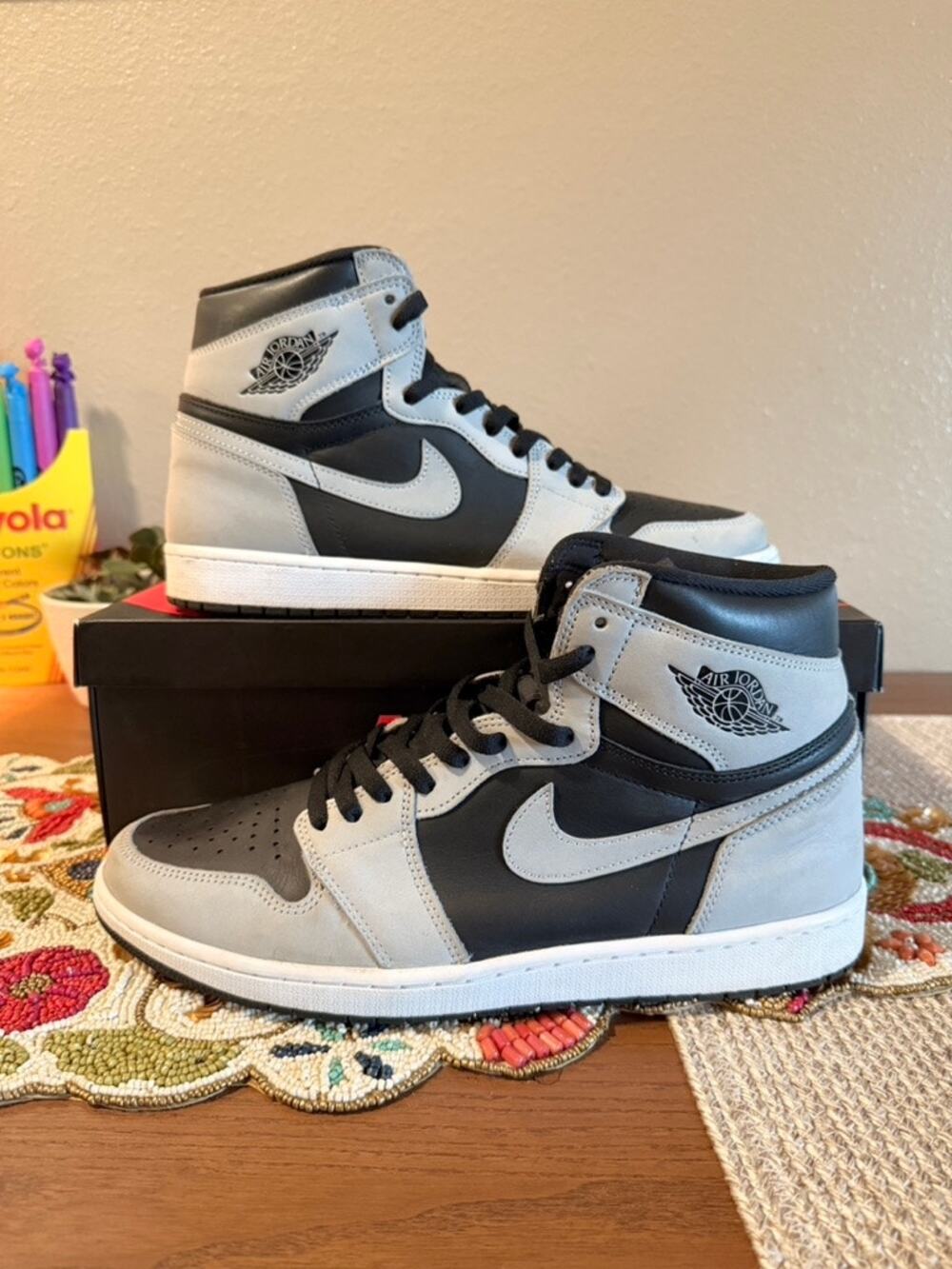 Nike Air Jordan 1 Retro High OG Shadow 2.0 Black Smoke Grey White 555088 035